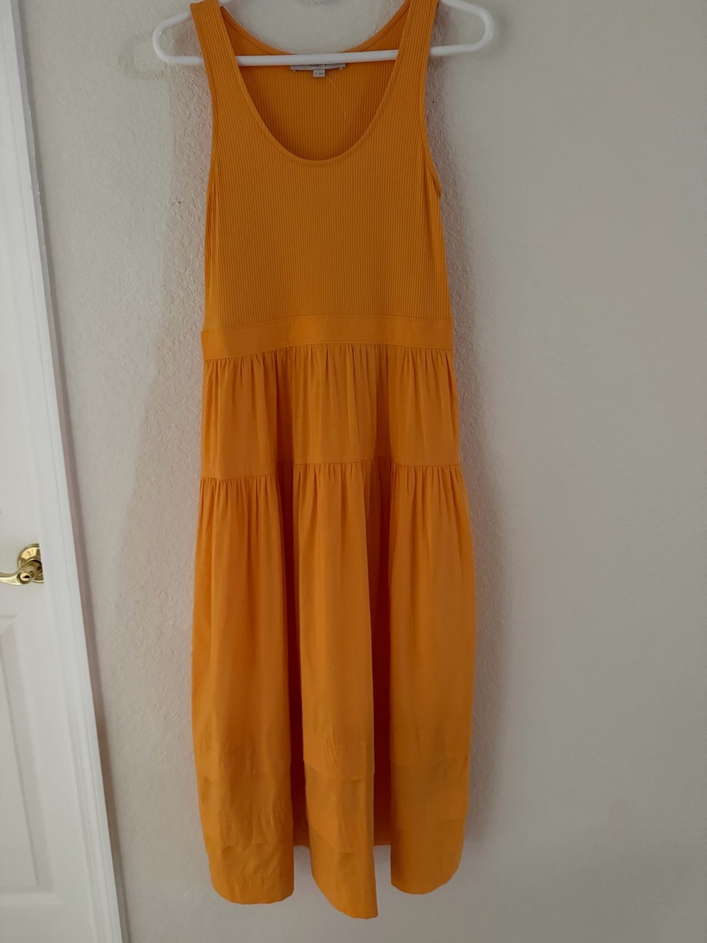 NWOT LOFT Fresh Tangerine Tiered Swing Midi Dress Size 4